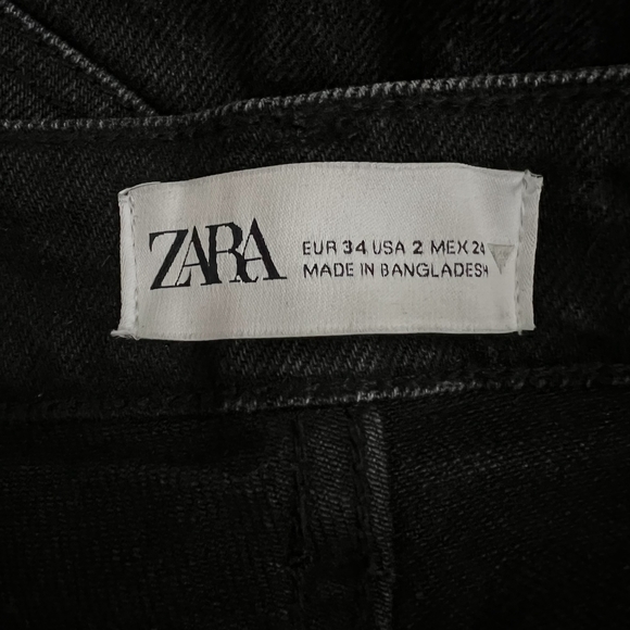 2/$30 ZARA Split Ankle Skinny Jeans 2 Rinsed Black High Rise #5724 - Picture 8 of 10